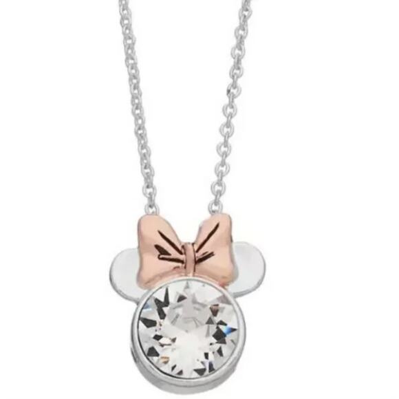 Disney Fine Silver "You'll Forever Be My Minnie" Mouse Necklace - Picture 4 of 8